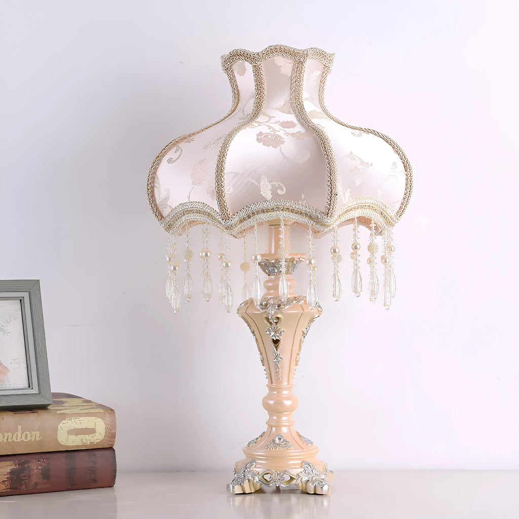 European-style romantic princess table lamp 55cm high with remote control on bedside table