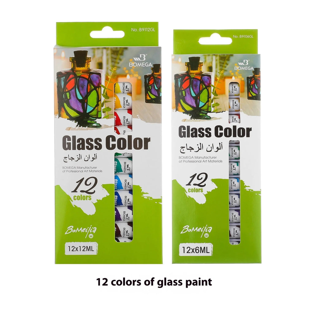 Set of 12 tube acrylic paints for watercolour, gouache, and oil painting techniques.