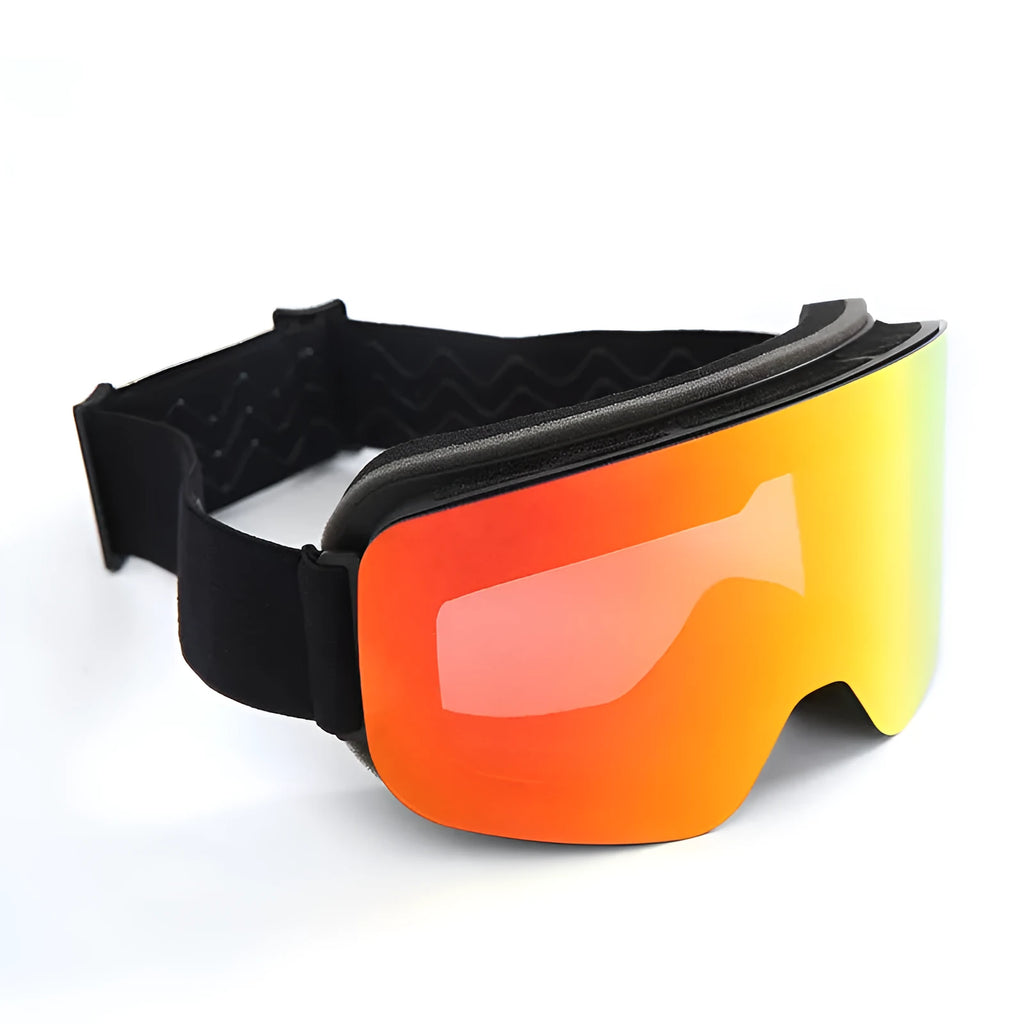 Double layer anti-fog ski goggles with black TPU frame for adults