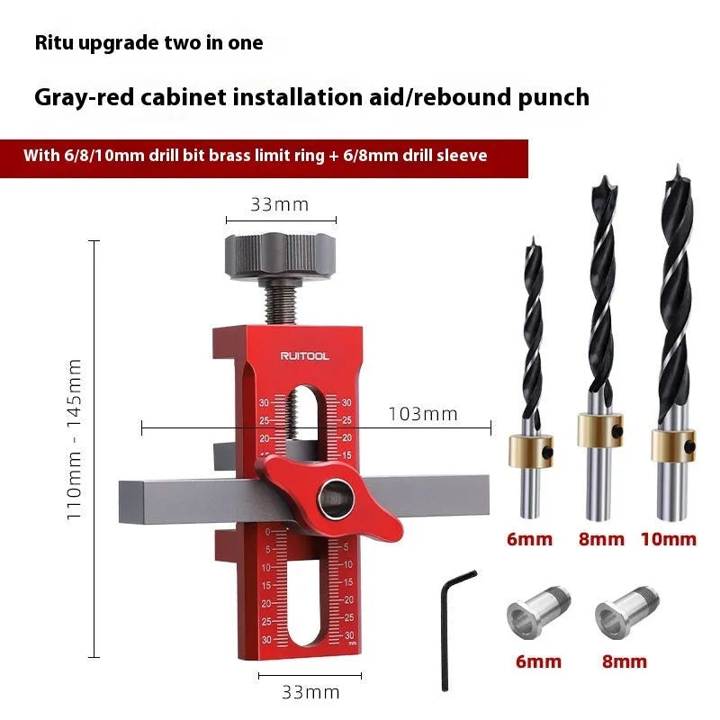 Aluminium alloy cabinet door installation aid for woodworking projects
