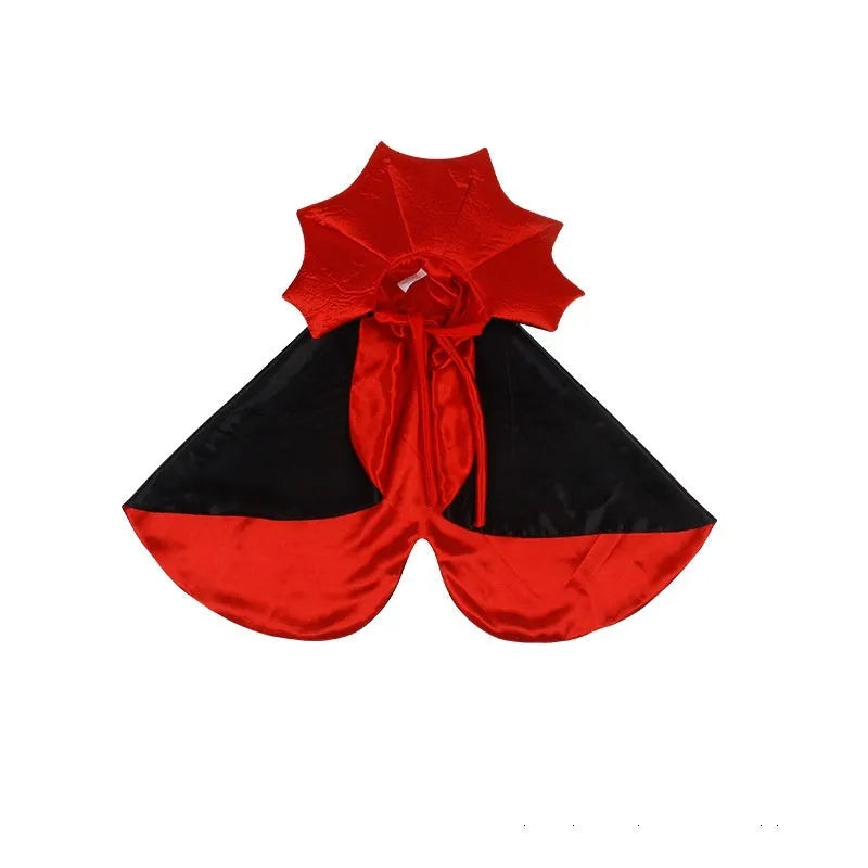 Black and red Halloween costume for pet dog or cat on hanger