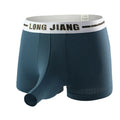 Men's ice silk thin trunk open boxers in solid colour, mid-waist knitted nylon underwear with body shaping function
