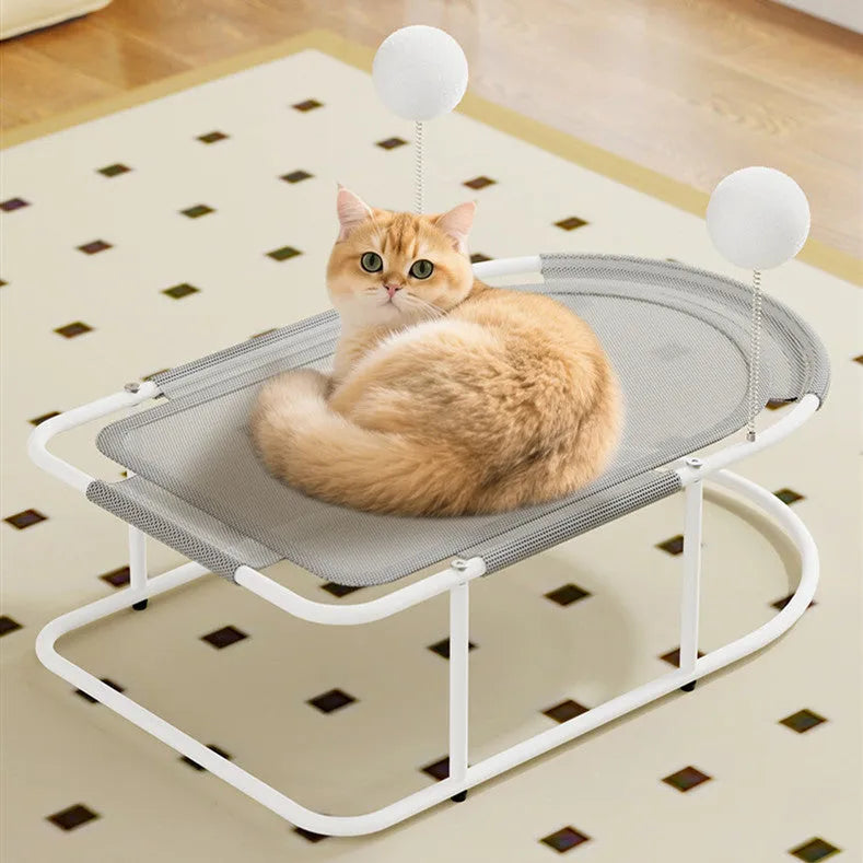 Large breathable fabric cat kennel with bracket ventilation in grey colour