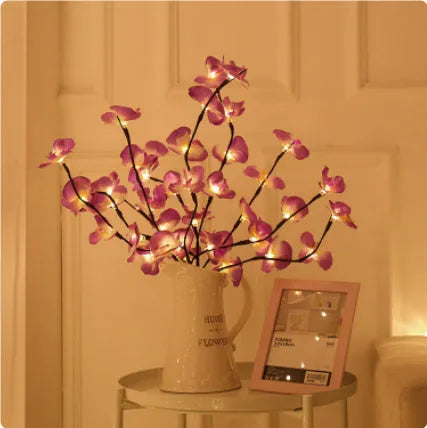 65cm long LED phalaenopsis branch decorative light with warm pink lighting and battery operation