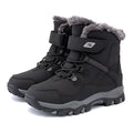 Hobby Bear black children's martin boots with a velcro strap and buckle on a waterproof artificial leather upper.