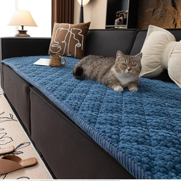New corduroy sofa cushion in solid puff-beige colour showing textured corduroy fabric