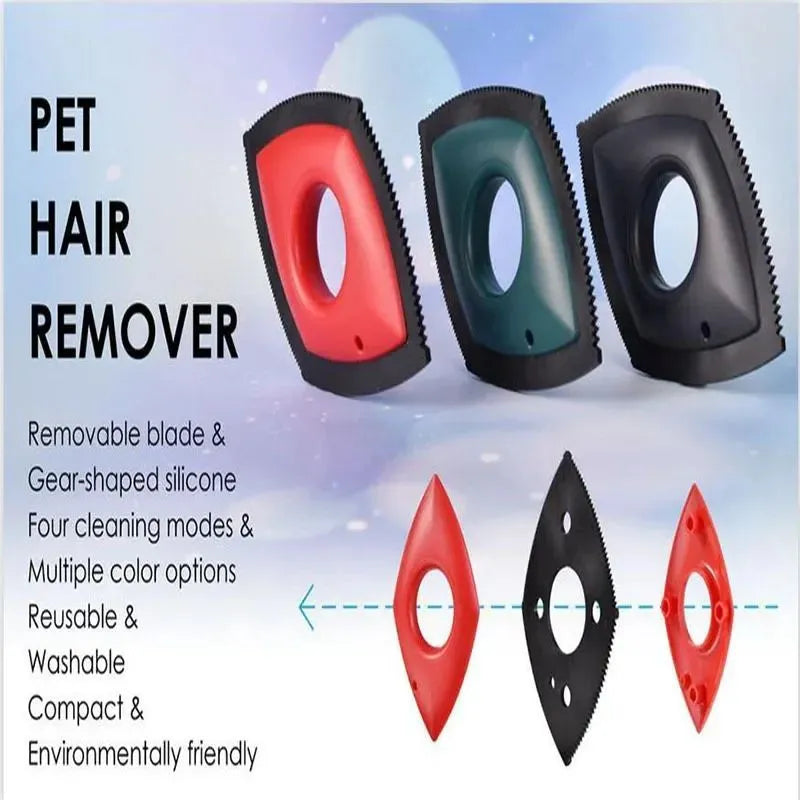 Pet hair remover silicone scraper for carpet sofa car detail in black colour