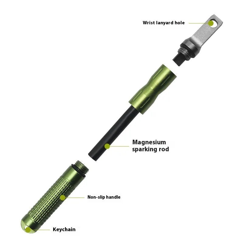 Portable mini fire starter with aluminium alloy and magnesium bar for outdoor camping and emergencies