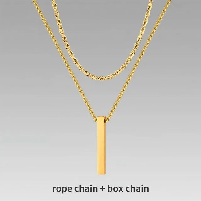 Crystal necklace for men with alloy silver pad finish in European American style