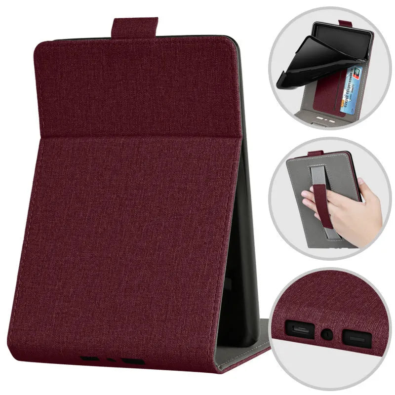TPU protective case for Kindle with embossed bracket stand design in a selection of colours and patterns.