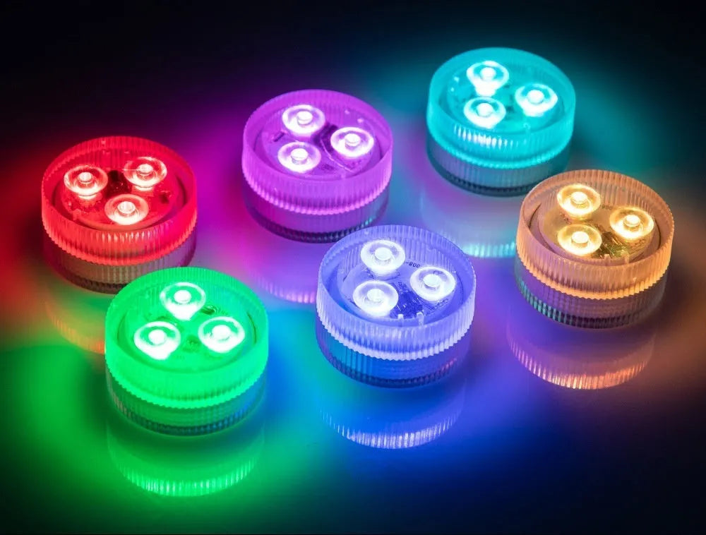 LED waterproof remote control fish tank diving light with plastic shell and 3 LED beads, 35x18mm