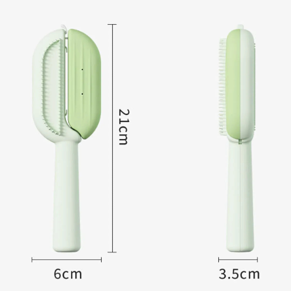 Blue pet grooming comb with water tank system for removing floating hair from dogs and cats