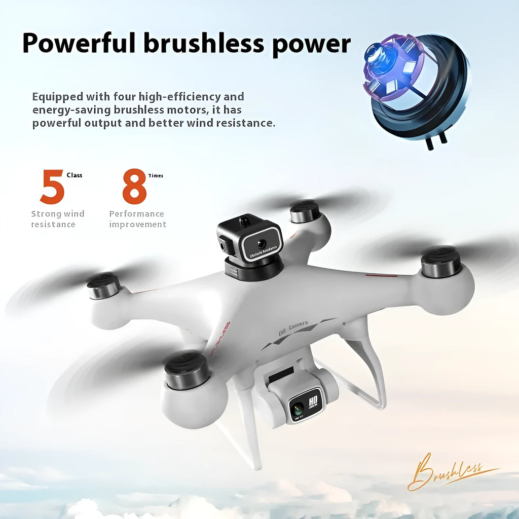 S116 brushless UAV obstacle avoidance HD camera drone toy in black