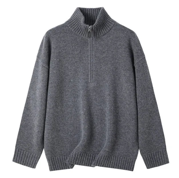 Loose lapels wool bandage dress in black or grey for autumn and winter, long sleeve pullover.