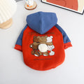 Red cotton dog clothes for small and medium breeds in autumn and winter seasons
