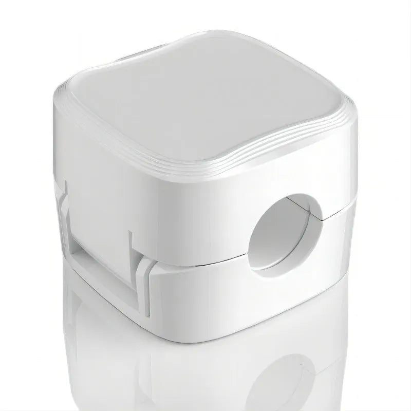 Magnetic cable management clips in white and black with adhesive backing