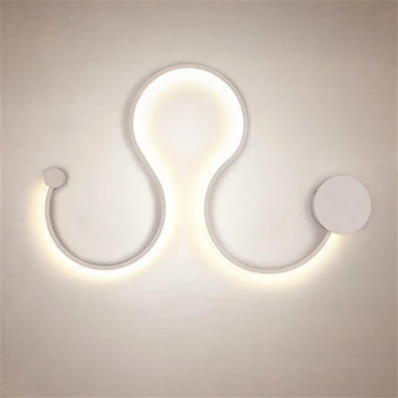 Modern LED wall lamp with aluminium shade in black finish, wall-mounted design for bedroom or corridor lighting