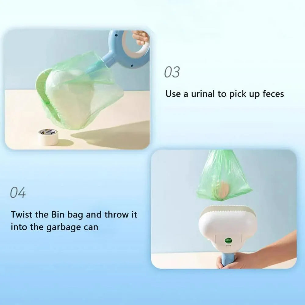 Cloud shape jaw dog pooper scooper with comfortable grip handle in white blue colour