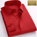 Men's long sleeve white linen business shirt with button front and classic collar