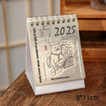 Mini desk calendar 2025 coffee series paper simple modern design daily page calendar 8x8 cm