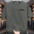 Men's cotton blend half sleeve bottoming shirt in solid colour loose fit