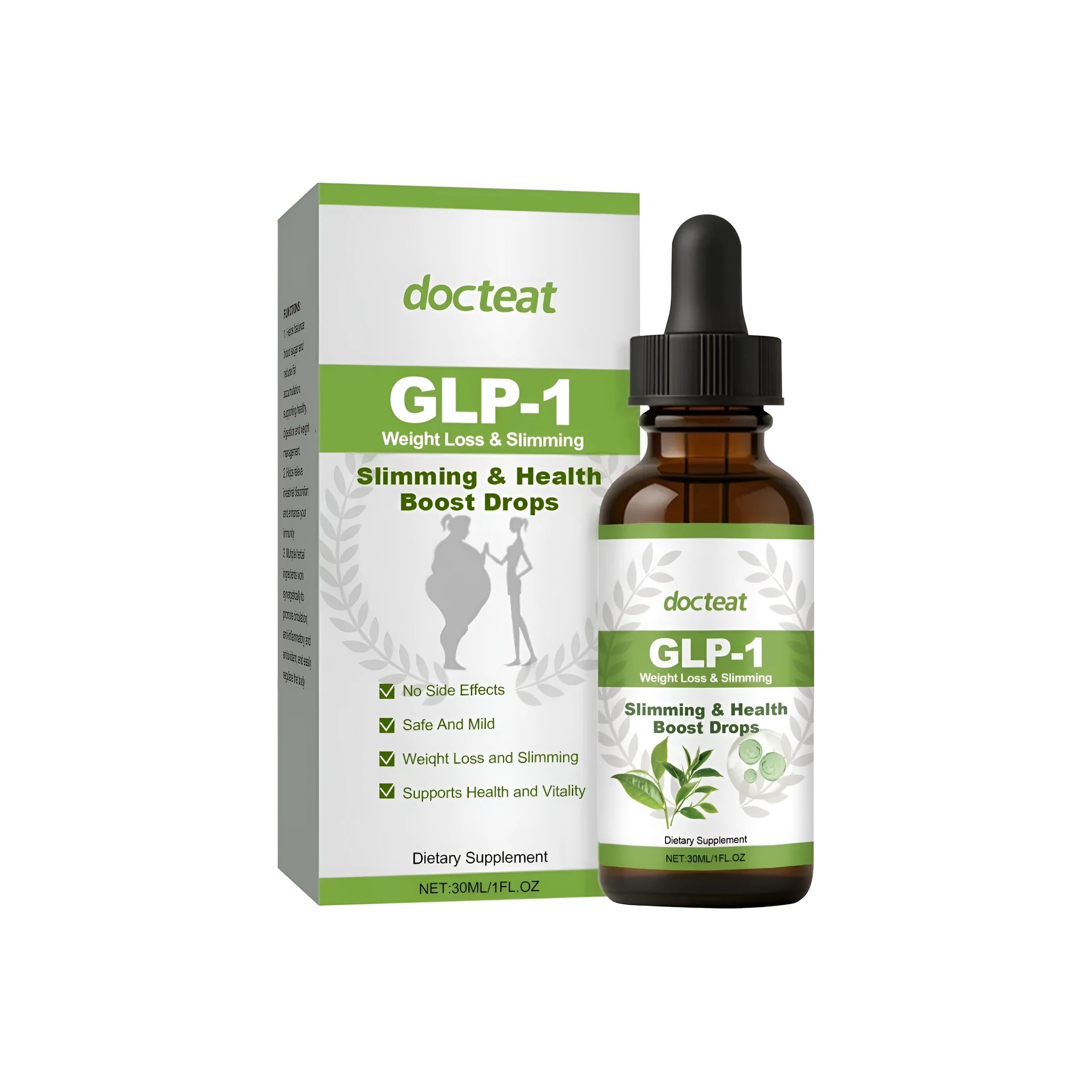 30ml bottle of intestinal health support drops with dropper