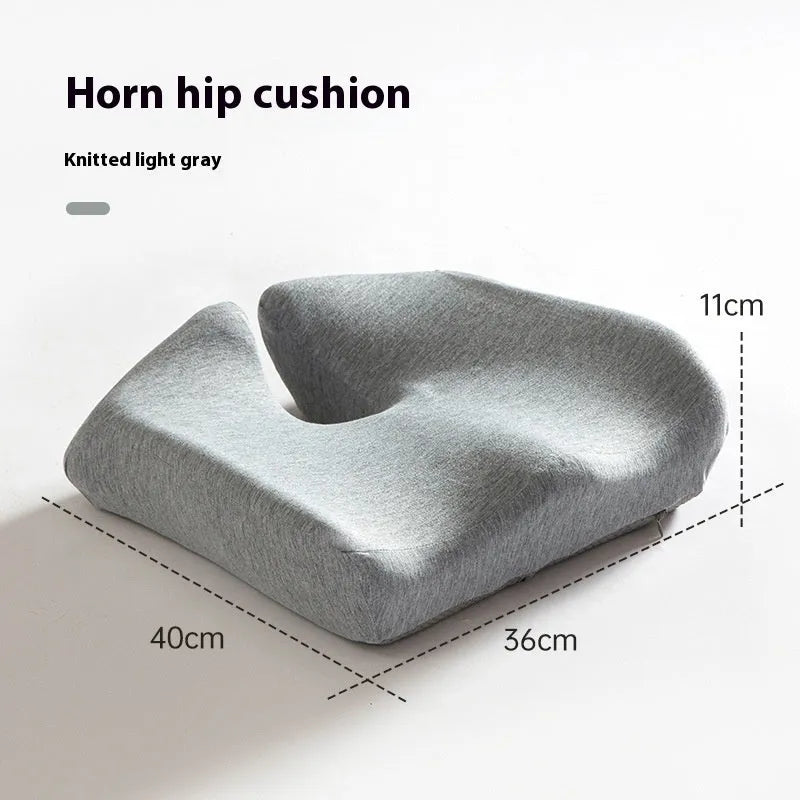 Memory foam office chair cushion for lumbar support measuring 36x40cm in black, grey or light grey