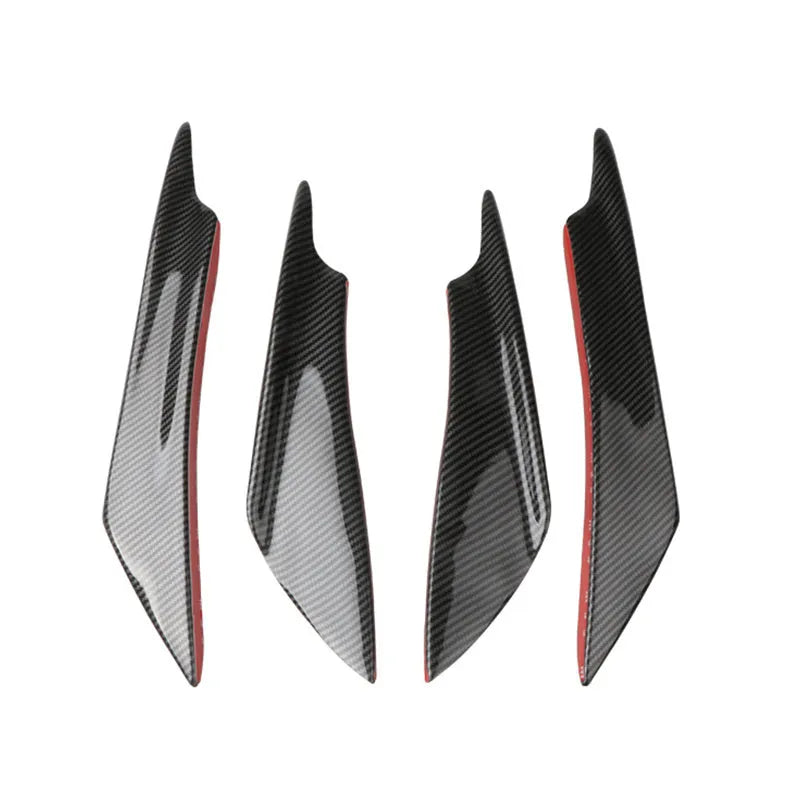 Carbon fibre pattern automotive bumper blade spoiler set of four pieces for car modification