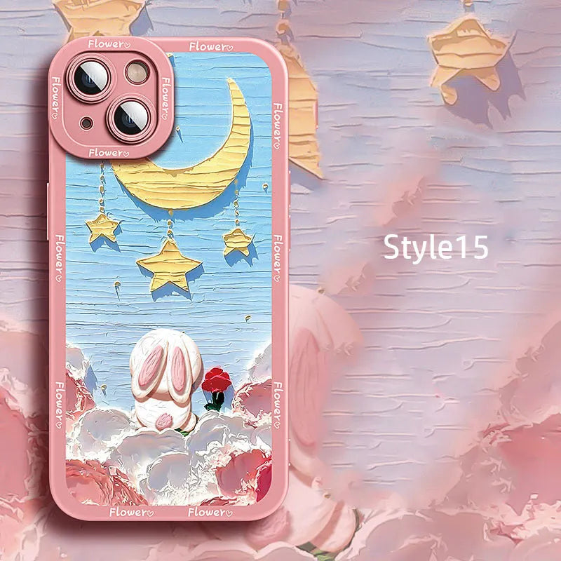 Silicone cartoon mobile phone case for Apple iPhone 14 Pro Max with colourful drop prevention design