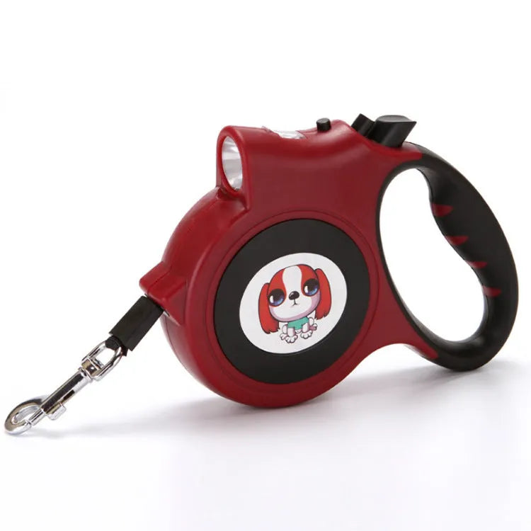 Automatic retractable dog lead with light in ABS material 5 metres long in blue