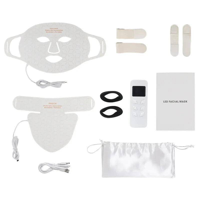 Infrared colour light skin rejuvenation apparatus with face mask kit in black and white colour options