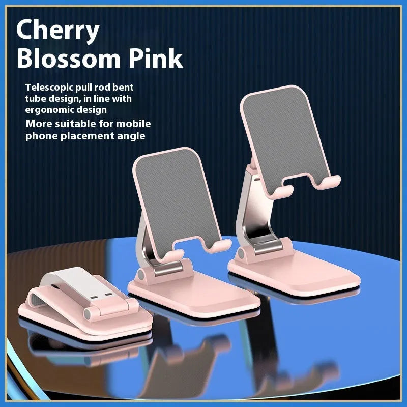 Folding portable aluminium alloy desktop phone tablet stand in four colour options