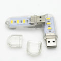 Mini USB outdoor camping night light with warm white and white light options, dimensions 59mm x 18mm x 9mm