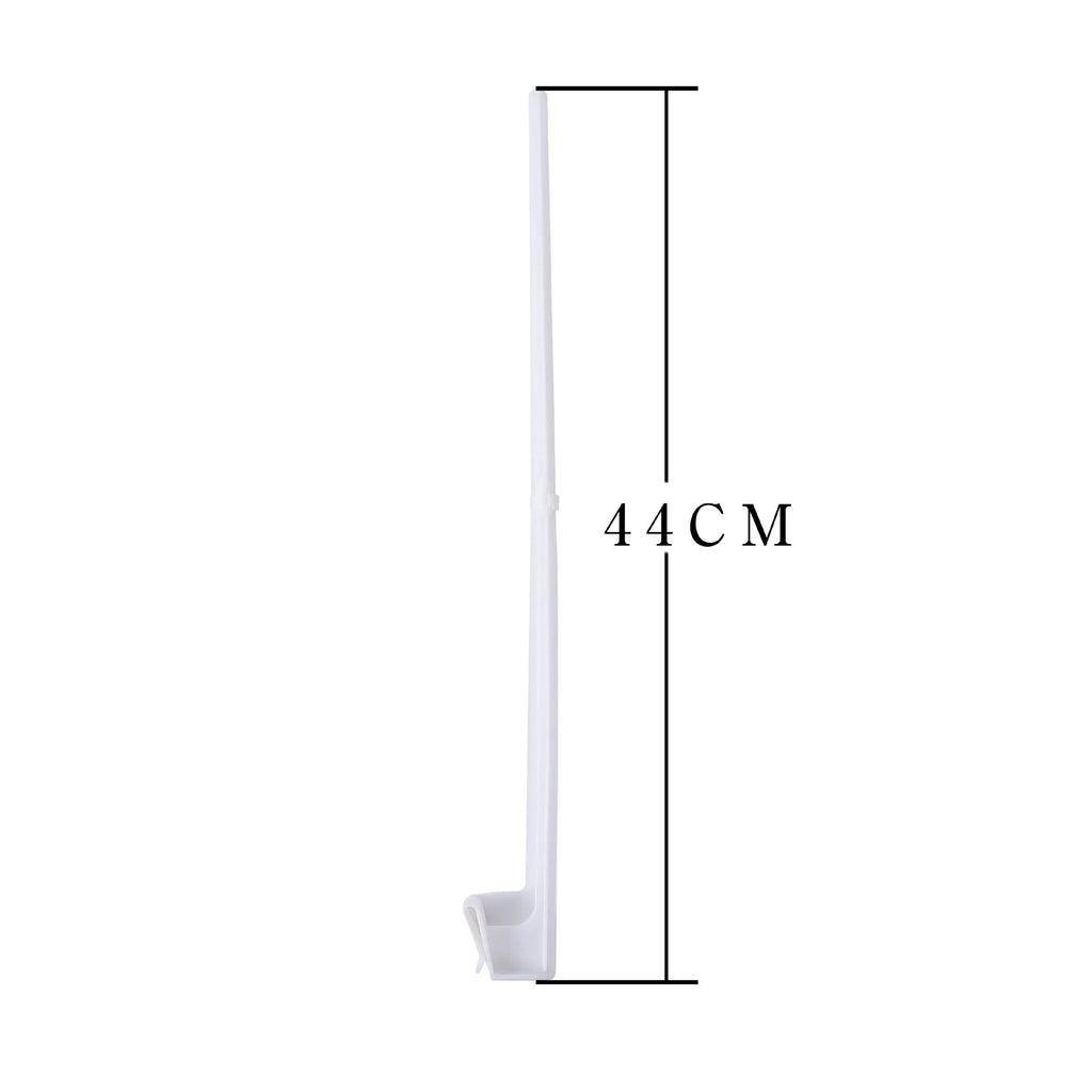 White PP plastic car window flag pole holder clip, shown in a pack of 10.