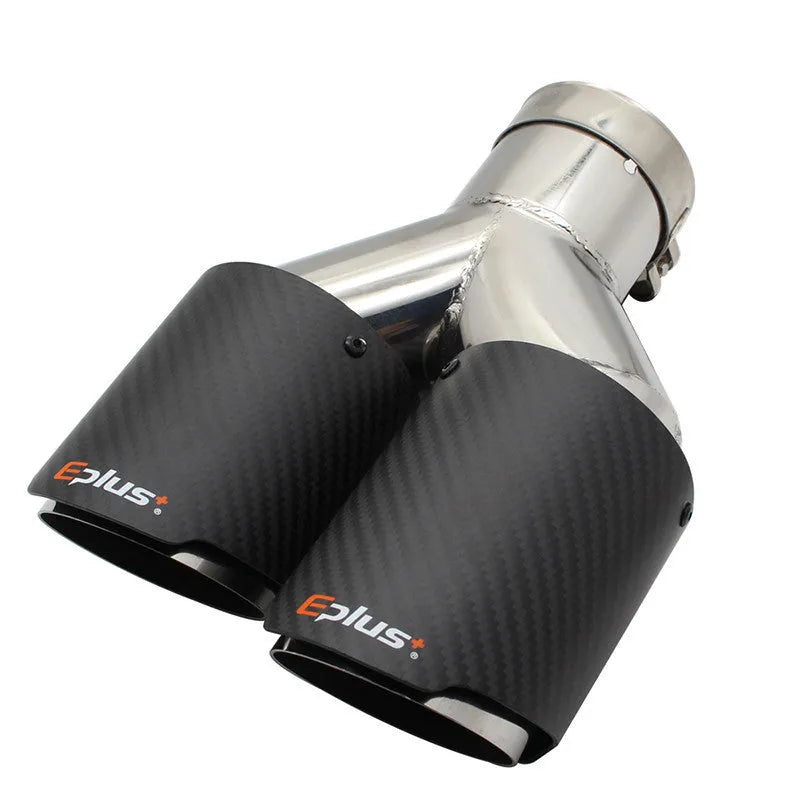 Universal silver stainless steel exhaust pipe muffler with inlet diameter options from 51mm to 101mm