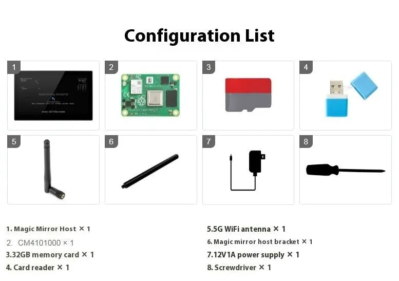 13.3-inch integrated touch display with Raspberry Pi CM4 for voice assistant smart mirror projects
