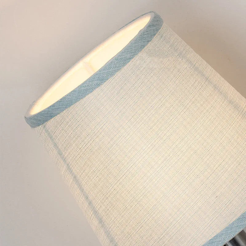 Mini modern minimalist fabric lampshade with horizontal paste design in multiple colour options