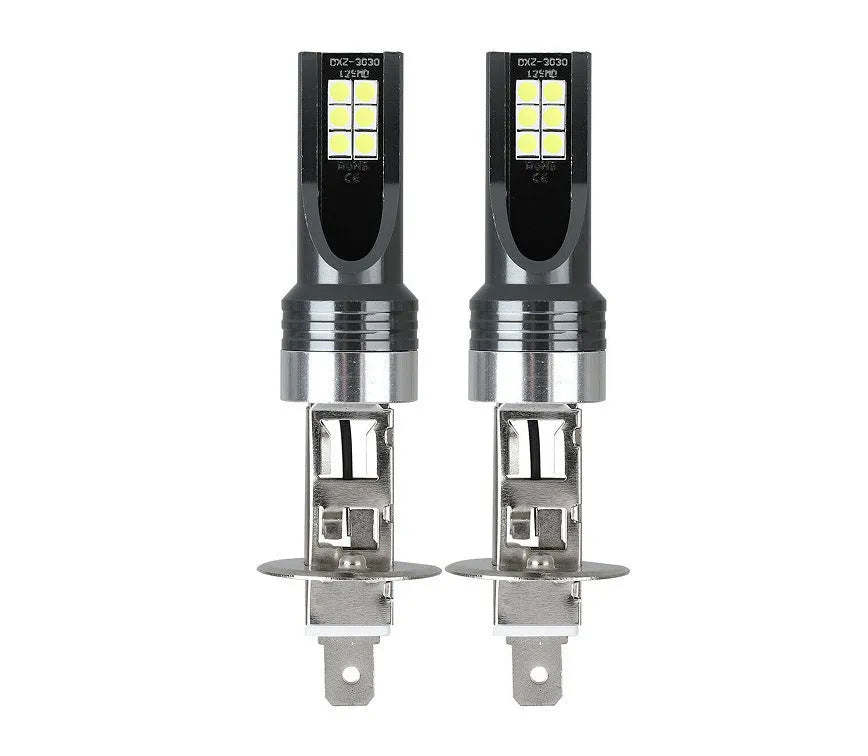 Car high-power fog lamp with aluminium case, 6500K white light, universal fit 12V 14x57mm