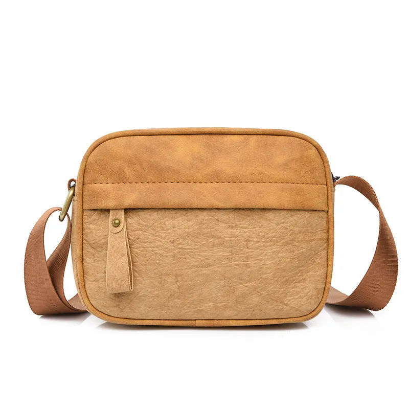 Men's retro-style crossbody bag made from paper material in a choice of colours.