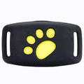 Waterproof GPS pet tracker device in multiple colour options showing compact dimensions