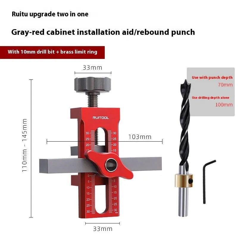 Aluminium alloy cabinet door installation aid for woodworking projects