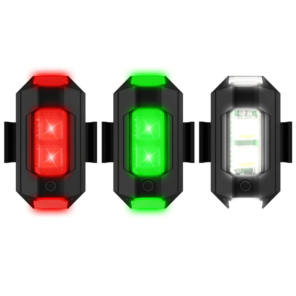 Drone signal light accessory with multi-colour LED illumination and mounting tape
