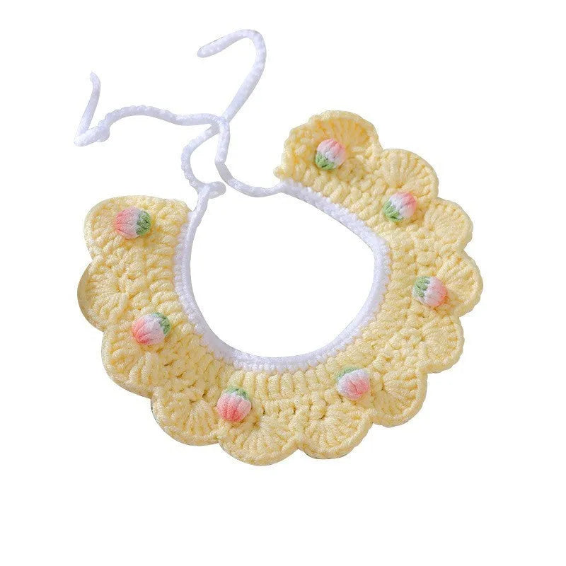 Handmade wool woven collar for British Shorthair kittens with embroidery decoration