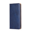 Samsung PU leather magnetic flip case in classic black with card slot and adjustable stand open