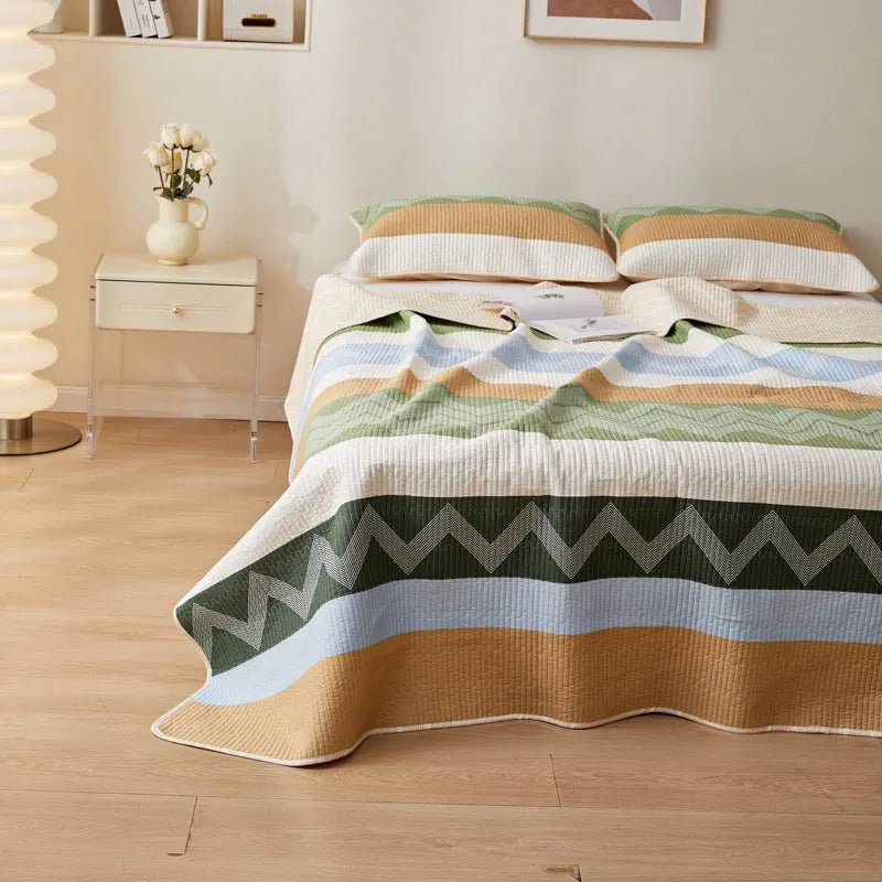 Pure cotton printed bed sheet three-piece set in bedspread style for 2.2 metre beds