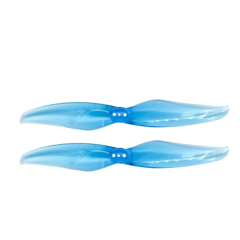 ABS electric propeller set with 2 blades, 4-inch diameter, and 1.5mm centre aperture in transparent red