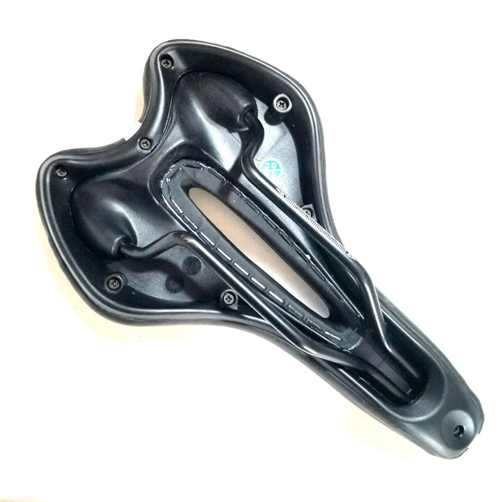 Bicycle saddle cushion with soft silicone padding and waterproof cover, includes wrench and tyre repair kit
