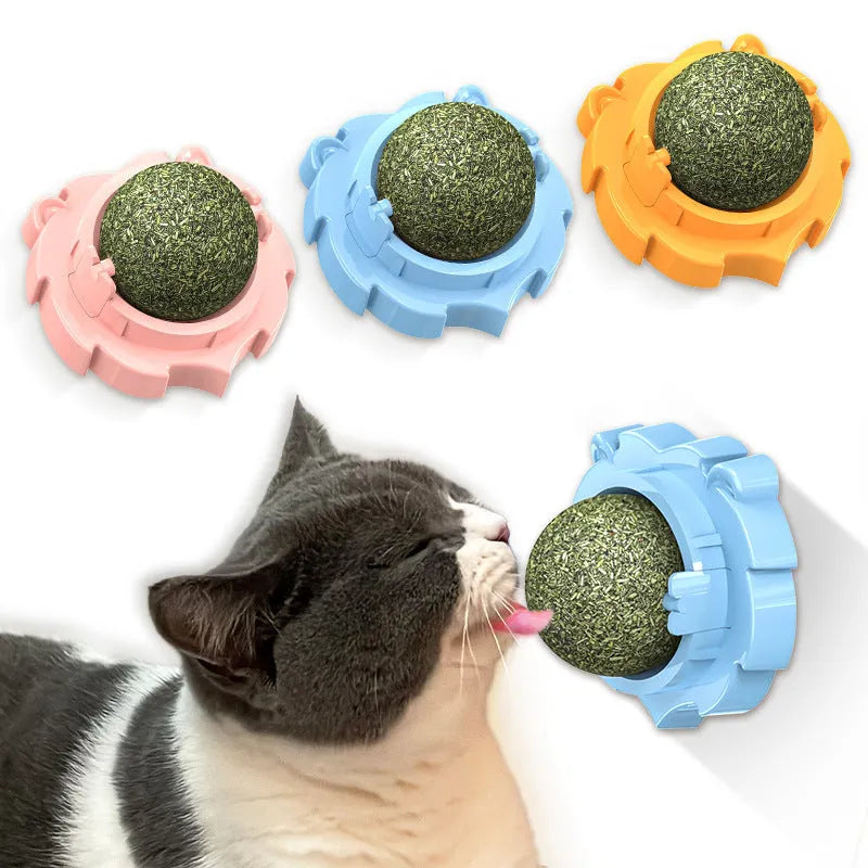 Orange lion-shaped cat toy with molar textures for dental cleaning
