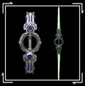 Double-edged fire spinning plastic toy sword for teenagers, electroplated blue gold finish