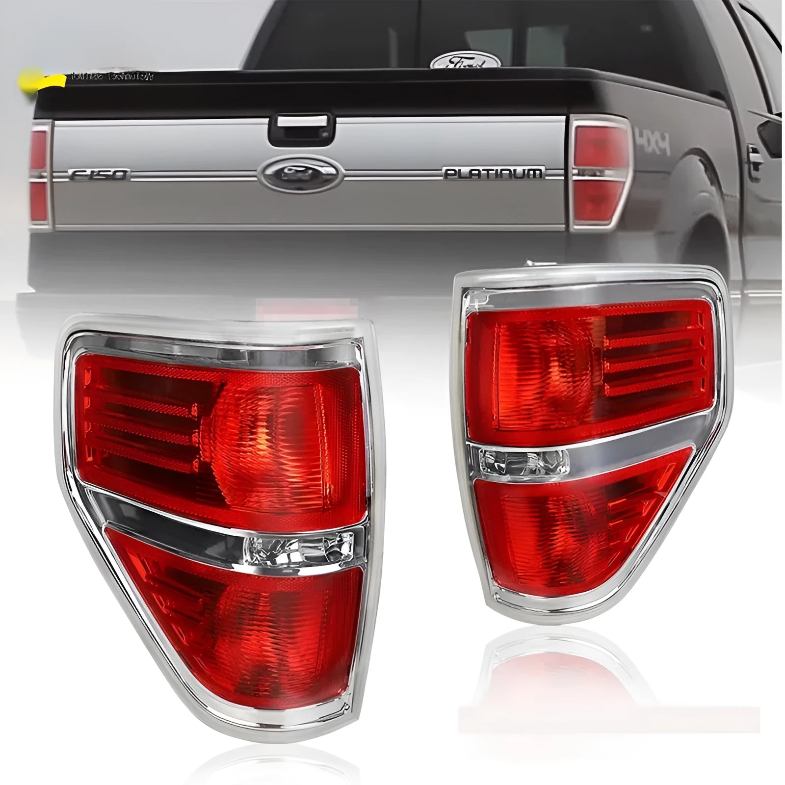 Ford F-150 stop lamp pair silver black modification taillight 12V 30.5x15x35cm